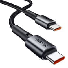 Mcdodo McDodo CC-7493 nabíjačka do auta s displejom, USB-C, 5A, 65W + USB-C 1m 100W kábel (čierna)