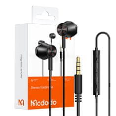 Mcdodo Mcdodo HP-4060 káblové slúchadlá do uší (čierne)