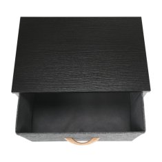 KONDELA Komoda/nočný stolík s látkovými šuplíkmi, čierna/tmavosivá, PALMERA TYP 1