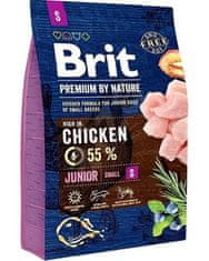 Brit Brit Premium by Nature dog Junior S 3 kg krmivo pre psy