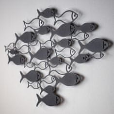 Dalenor Nástenná dekorácia Fish Swarm, 70 cm, čierna