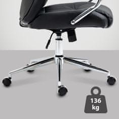 BHM Germany Kancelárska stolička Salford, pravá koža, čierna
