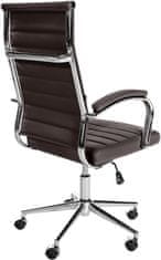 BHM Germany Kancelárska stolička Mollis, pravá koža, tmavo hnedá