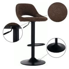 KONDELA Barová stolička hnedá látka s efektom brúsenej kože LORASA NEW