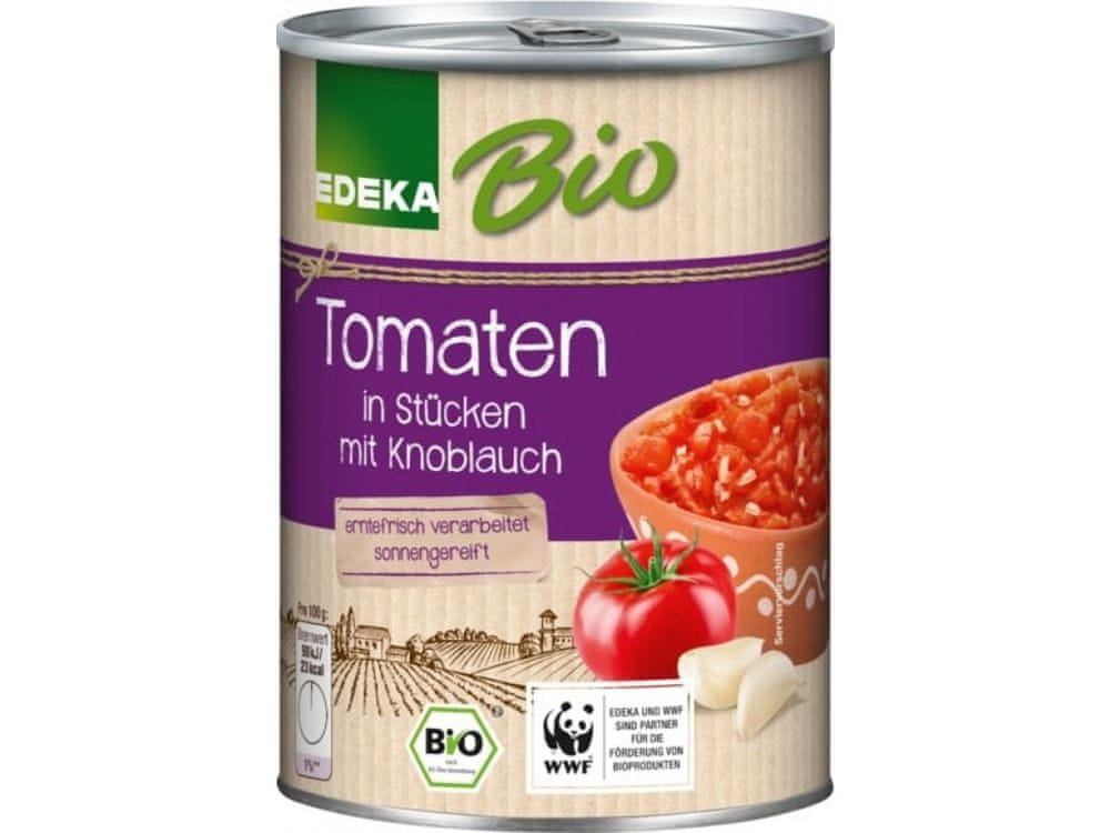 Edeka BIO paradajky, na kúsky s cesnakom 400g