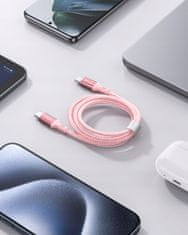 Innostyle Innostyle Powerflex Usb-C Rýchlonabíjací Kábel Pre Iphone Samsung 3A 60W Kevlar 2M Ružový