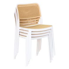 KONDELA Stohovateľná stolička biela, béžová RAVID TYP 1