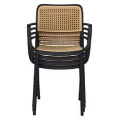 KONDELA Stohovateľná stolička čierna, béžová RAVID TYP 2