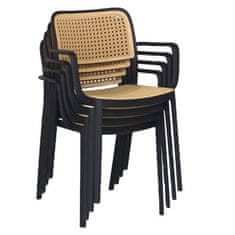 KONDELA Stohovateľná stolička čierna, béžová RAVID TYP 2