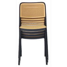 KONDELA Stohovateľná stolička čierna, béžová RAVID TYP 1