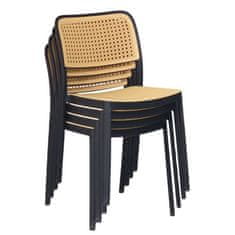 KONDELA Stohovateľná stolička čierna, béžová RAVID TYP 1
