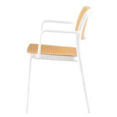 KONDELA Stohovateľná stolička biela, béžová RAVID TYP 2