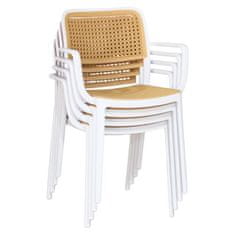 KONDELA Stohovateľná stolička biela, béžová RAVID TYP 2