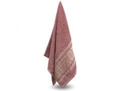 sarcia.eu Ružový bavlnený uterák so zlatou výšivkou, uterák na ruky 48x100 cm x3