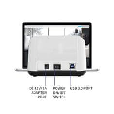 Qoltec Dokovacia stanica HDD pre 2,5" 3,5" SSD | SATA III | USB 3.0 | Super speed 5Gb/s | s funkciou offline klonovania