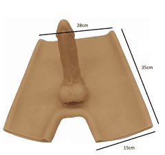 Xcock Silikónová dutá protéza penisu + vibrátor, remienok - veľkosť XL