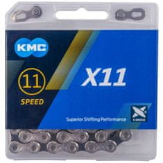 KMC řetěz X11 černo-stříbrný 114čl. servisní balení