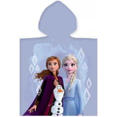 Zorlu Dievčenské plážové pončo - osuška s kapucňou Ľadové kráľovstvo - Anna a Elsa