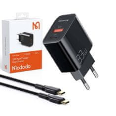 Mcdodo Nástěnná nabíječka Mcdodo CH-0922 USB + USB-C, 33W + kabel USB-C (černá)