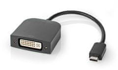 Nedis adaptér USB-C - DVI-D 24+1 (M/F), 1080p, 20cm, čierna