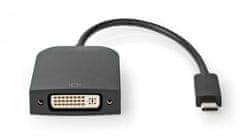 Nedis adaptér USB-C - DVI-D 24+1 (M/F), 1080p, 20cm, čierna