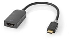 Nedis adaptér USB-C - HDMI (M/F), 4K@60Hz, 20cm, čierna