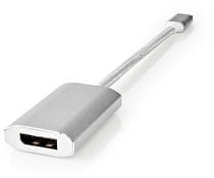Nedis adaptér USB-C - Displayport (M/F), 4K@60Hz, 20cm, biela