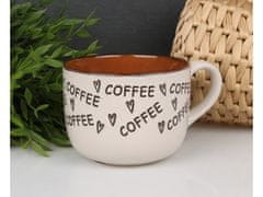 sarcia.eu Bežovo-hnedý hrnček s nápisom "coffee", keramický hrnček 530 ml 