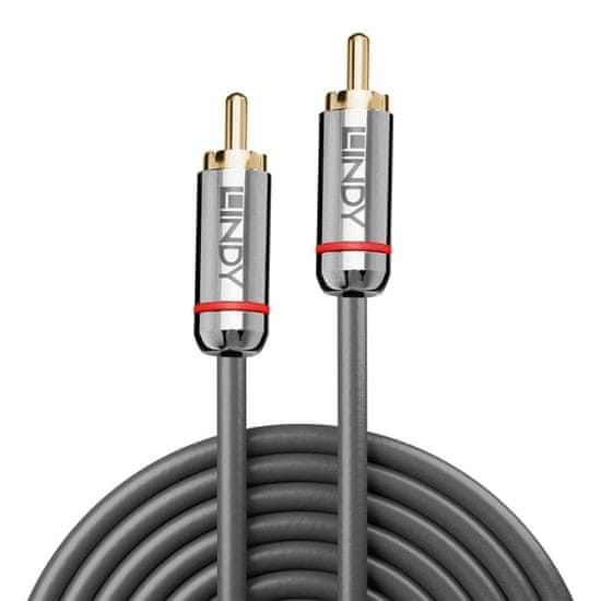 Lindy Kábel Cinch 1x audio M/M 3m, digital koax, sivý, pozl. konektor, Slim, Cromo Line