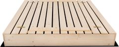 SAND TROPIC Drevené pieskovisko s lavičkami a príslušenstvom 120x120cm (prírodné)
