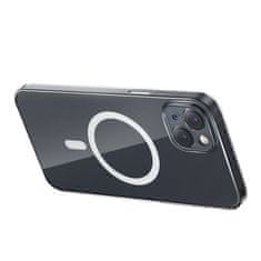 BASEUS Pouzdro na telefon Baseus Magnetic Crystal Clear pro iPhone 13 (průhledné) s ochranným krytem displeje z tvrzeného skla a čisticí sadou