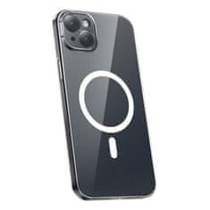 BASEUS Pouzdro na telefon Baseus Magnetic Crystal Clear pro iPhone 13 (průhledné) s ochranným krytem displeje z tvrzeného skla a čisticí sadou