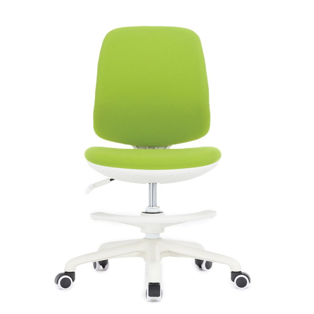 Dalenor Detská stolička Candy, textil, biely podstavec, zelená farba