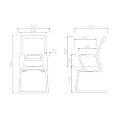 Dalenor Konferenčná stolička Smart (SET 2 ks), textil, svetlomodrá