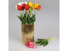 sarcia.eu Zlatá keramická váza na kvety 12,5x12,5x22cm 