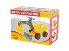 Wader Mega kolesový bagrovák, hračka pre deti, žltý bagrovák 