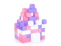 Wader Ružové stavebné bloky "XXL", 72 ks + spojovací diel pre bloky 