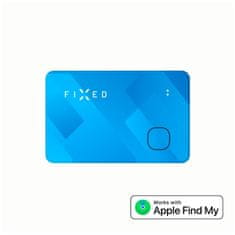 FIXED Smart tracker Tag Card s podporou Find My, bezdrôtové nabíjanie, modrý