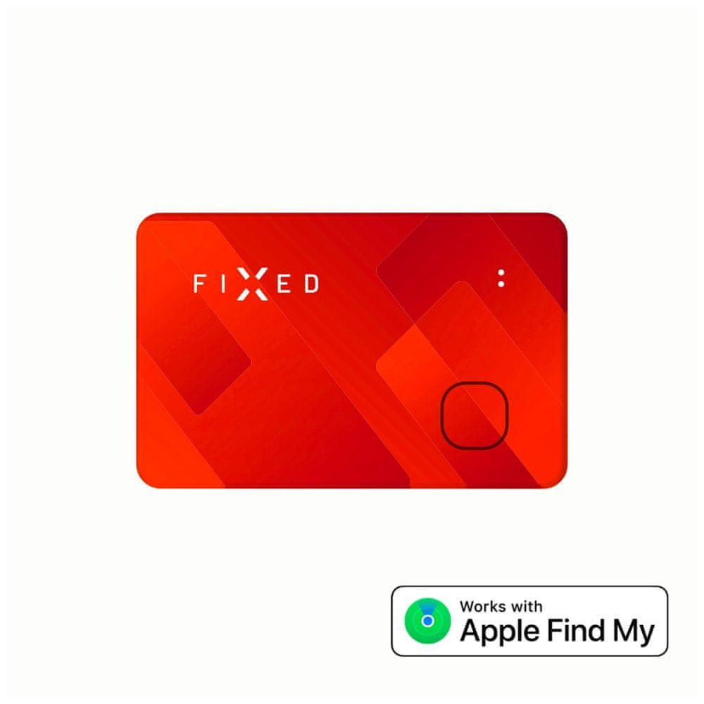 FIXED Smart tracker Tag Card s podporou Find My, bezdrôtové nabíjanie, oranžový