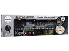 Mamido Detský keyboard s mikrofónom rádiom nahrávaním čierny