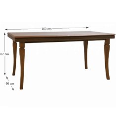 KONDELA Rozkladací jedálenský stôl, samoa king, 160-203x90x82 cm, KORA ST
