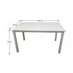 KONDELA Jedálenský stôl, biela, 110x70 cm, ASTRO NEW