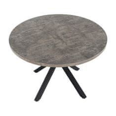 KONDELA Jedálenský stôl, betón/čierna, priemer 120 cm, MEDOR