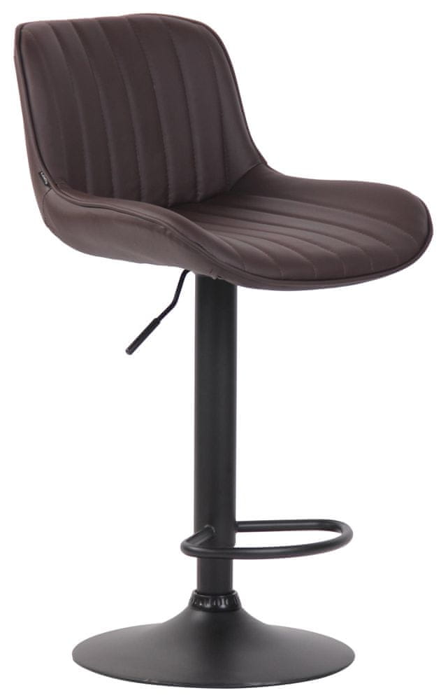 BHM Germany Barová stolička Lentini, syntetická koža, čierna / hnedá