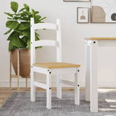 shumee Jedálenské stoličky 2 ks biele 40x46x99 cm borovicový masív