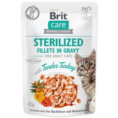 Brit Kapsička BRIT Care Cat Sterilized Fillets in Gravy with Tender Turkey 85 g