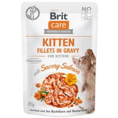 Brit Kapsička BRIT Care Cat Kitten Fillets in Gravy with Savory Salmon 85 g