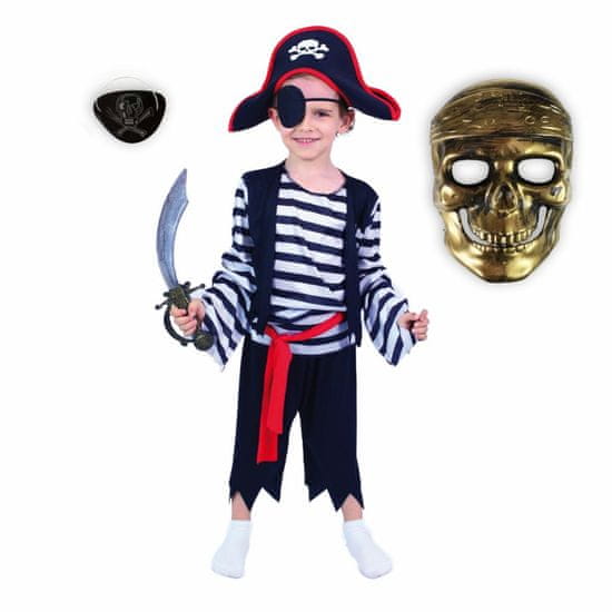 FunCo Detský kostým Pirát s mečom a maskou 110-116 S