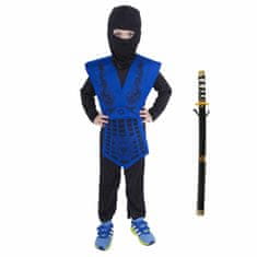 FunCo Detský kostým Ninja modrý s katanou 116-128 M