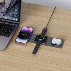 Tech-protect A31 3in1 MagSafe bezdrôtová nabíjačka na mobil / AirPods / Apple Watch, čierna